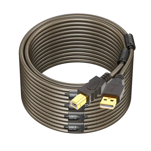 Vista 10 de Cable de impresora USB activo de 30 pies, USB 2.0 USB A a B, cable de escáner, cable de impresora USB activo de alta velocidad, cable USB