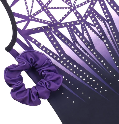 Vista 24 de MODAFANS Leotardos de gimnasia para niñas brillantes para bailar ballet, pantalones cortos con espalda cruzada
