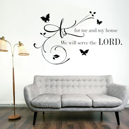 Vista 2 de Calcomanías de pared con versículo bíblico, decoraciones para dormitorio, calcomanías de vinilo para sala de estar, baño, dormitorio, citas