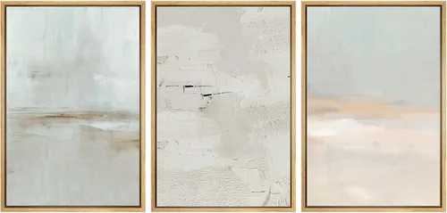 Vista 78 de SIGNWIN Lienzo enmarcado para pared, juego de arte abstracto de serenidad costera, ilustraciones abstractas junto al mar, arte moderno, decorativo
