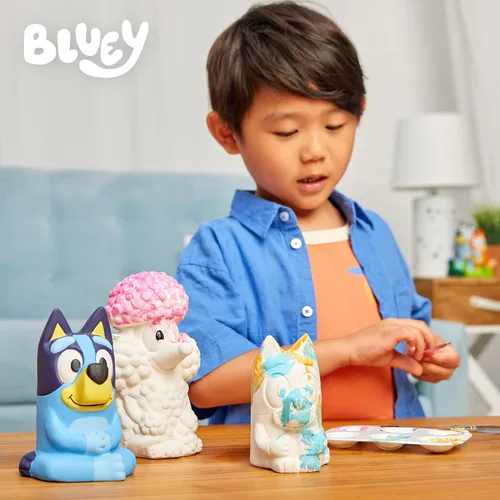 Vista 6 de Horizon Group USA Pinta tu propio kit de piedra de cerámica, artes y manualidades para niños, niños pequeños y adultos, Bluey