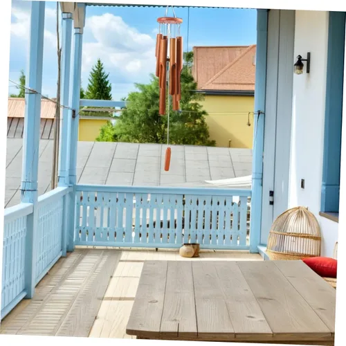 Vista 5 de BESPORTBLE Campana de viento colgante al aire libre decorativa para patio, ventana de jardín con sonido claro y agradable, estilo retro, artesanía