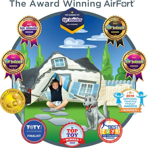 Vista 4 de El Original Patentado AirFort - Construye Un Fuerte en 30 Segundos, Fuerte Inflable para Niños, Tienda de Juego para 3-14 Años, Un Playhouse Donde