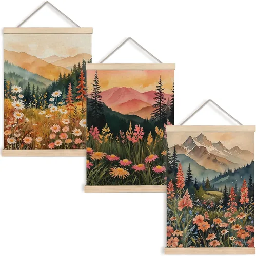 Vista 15 de Foritho Póster de camping con diseño de bosque bosque, arte enmarcado, regalos para amantes del senderismo, la vida es mejor por la fogata