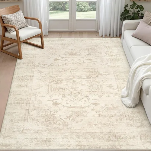 Vista 47 de Alfombras de área 8x10 Sala de estar: Dormitorio Alfombra Lavable Beige