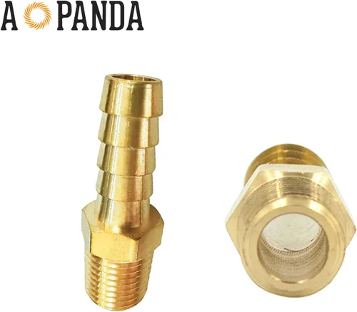 Vista 2 de AOPANDA Colocaciones de manguera de púas de latón 1/4" manguera ID Barb x 3/8 macho NPT adaptador de tubo
