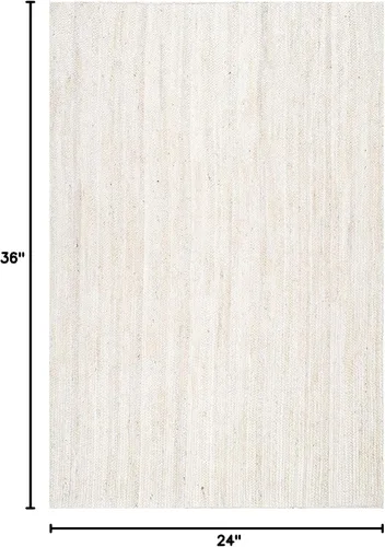Vista 2 de Alfombras de granja tejidas a mano para sala de estar, alfombra rectangular trenzada a mano natural para dormitorio, cocina, sala de estar