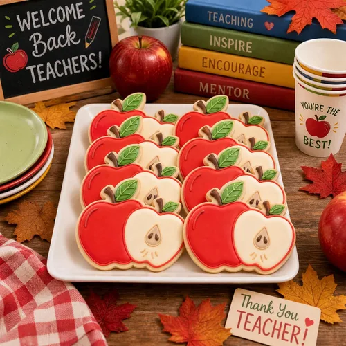 Vista 5 de Cortadores de galletas de manzana con sello en relieve 3D impreso en forma de fruta de ácido poliláctico de 3 pulgadas, suministros para hornear