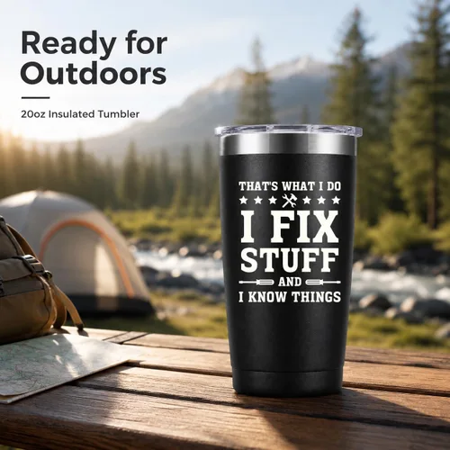 Vista 5 de Regalos de manitas para hombres, vaso aislado divertido Fix Stuff