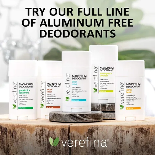 Vista 9 de Verefina Desodorante sin aluminio para hombres y mujeres, totalmente natural, hipoalergénico, sin parabenos, no tóxico, libre de crueldad, vegano