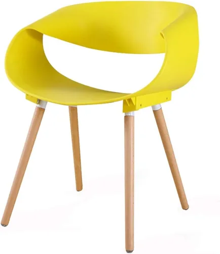 Vista 8 de Silla de comedor de cocina, muebles de comedor, sillas de comedor, sillas de comedor, silla moderna y simple de plástico PP, patas de haya, silla