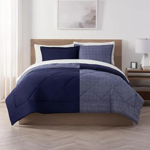 Vista 11 de Serta Juego de edredón reversible de 2 piezas con fundas de almohada para todas las estaciones, tamaño individual/individual XL, microchip