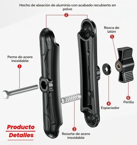 Vista 6 de VAZESWIN Brazo de doble enchufe de bola de 1 pulgada, brazo largo de aleación de aluminio de 5.9 pulgadas, compatible con soportes RAM tamaño B