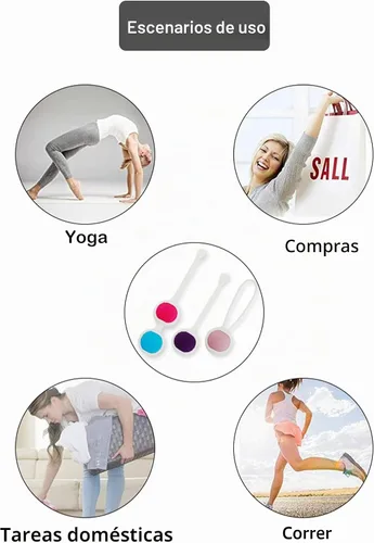 Vista 6 de Sistema de ejercicio kegel, Conjunto de control de peso de ejercicio Kegel, Silicona de grado alimenticio: Ejercicio de suelo pélvico, Dispositivos