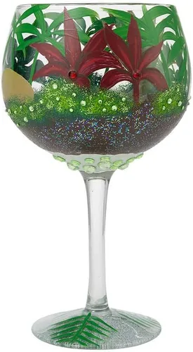 Vista 3 de Enesco Designs by Lolita Jungle Terrarium Copa Artesanal Copa Copa de cóctel artesanal, 24 onzas, multicolor