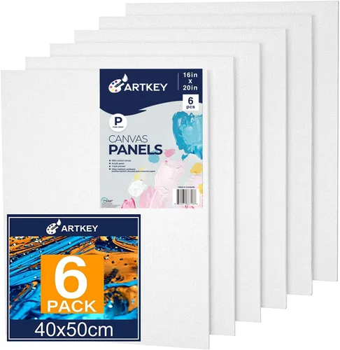 Vista 34 de Artkey Bastidores entelados para pintar, 8 x 10 pulgadas, paquete de 4 unidades, lienzo en blanco de 10 onzas con imprimación 100% algodón blanco