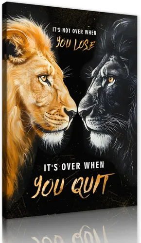 Vista 9 de Inspirational Hustle Wall Art - Lion Head withEncouraging Quotes Canvas Print Motivational Wall Decor, Black and White Office Picturtes Success