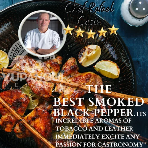 Vista 5 de YUPANQUI Smoked Peppercorns Whole - Best Smoked Black Pepper Organic for BBQ Grilling & Steak - Black Peppercorn Smoke Pepper corn for Grinder