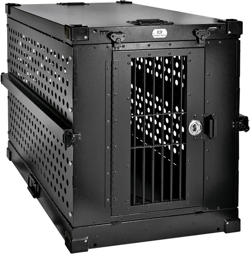 Vista 21 de K9 Kennel Boss - Jaula para Perros de Aluminio Resistente con Recubrimiento en Polvo Completamente Plegable - Pequeña (Negro)