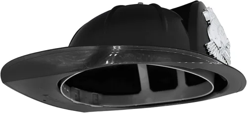 Vista 4 de Nicky Bigs Novelties Casco de bombero de plástico para niños, accesorio para disfraz de bombero de Halloween, casco de bombero para cosplay, negro