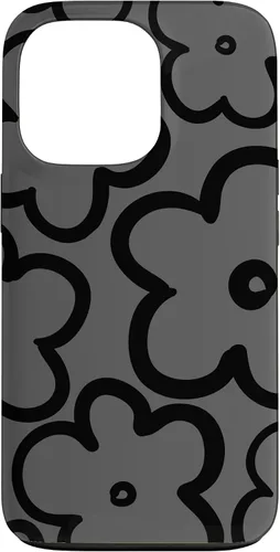 Vista 10 de Cute Flower Pattern Wildflower Charcoal Grey Black Floral Case for iPhone 17