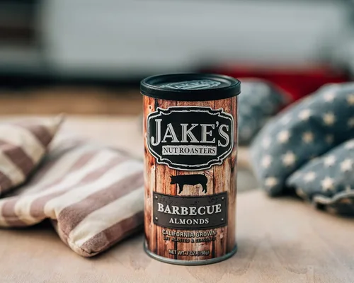 Vista 5 de Jake's Nut Roasters - Almendras para barbacoa (paquete de 2) almendras sazonadas tostadas secas enteras - Bocadillo alto en proteínas con sabor a