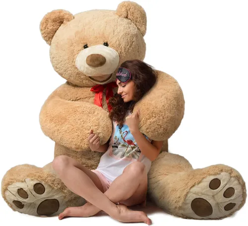 Vista 12 de HollyHOME Oso de peluche gigante de 5 pies con huellas grandes, regalo de San Valentín, 5 pies, color beige