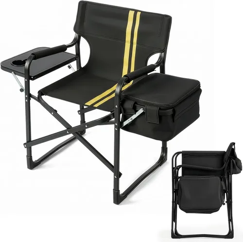 Vista 11 de Vasitelan Silla plegable alta para directores con bolsa de almacenamiento para mesa auxiliar, altura de barra portátil para maquilladores, marco