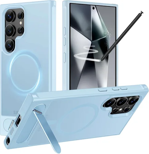 Vista 62 de Hualele - Funda magnética para Samsung Galaxy S24 Plus/S25 Plus con soporte de metal, [compatible con MagSafe]