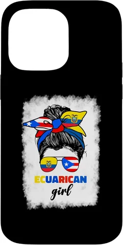 Vista 21 de Funda para iPhone 16, mitad ecuatoriana y puertorriqueña Rico Ecuador Flag Girl Mix