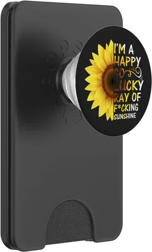 Vista 7 de I'm A Happy Go Lucky Ray Of Fucking Sunshine Sunflower PopSockets intercambiables PopGrip