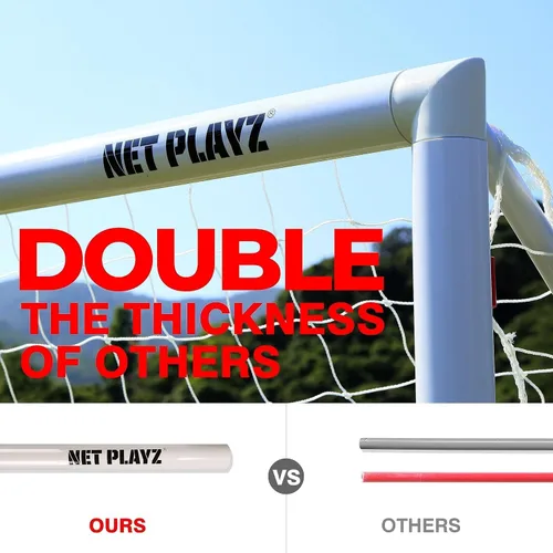 Vista 4 de NET PLAYZ Porterías de fútbol para patio trasero, niños de 4 x 3 pies de alta resistencia Regalos de fútbol para edades de 3, 4, 5, 6, 7, 8, 9