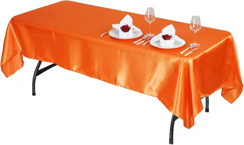 Vista 8 de BalsaCircle Mantel rectangular de satén negro de 60 x 102 pulgadas para bodas, fiestas, recepciones, eventos, cocina, comedor