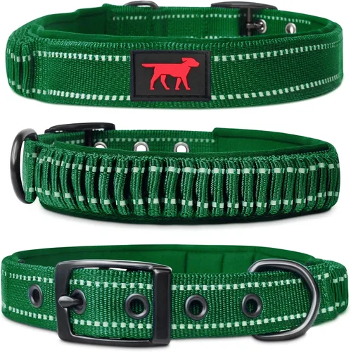 Vista 14 de Tuff Pupper Collar de perro resistente con asa Collar de nailon balístico resistente Collar de perro reflectante acolchado con hardware