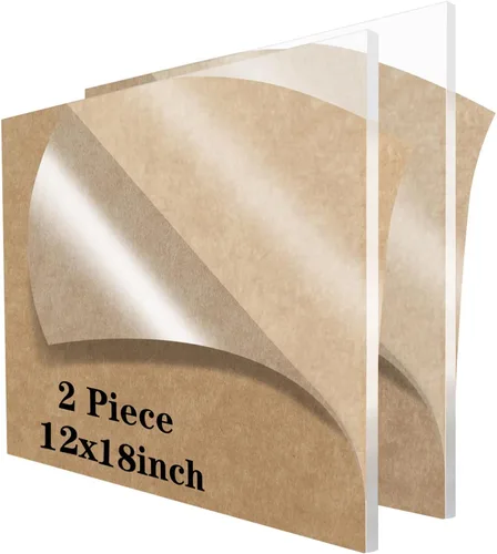 Vista 6 de 12 hojas acrílicas transparentes de 5 x 7 pulgadas, láminas acrílicas en blanco, hoja acrílica de 1/8 pulgadas de grosor (0.118 in) de grosor