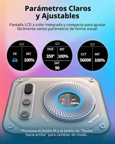 Vista 3 de SmallRig Panel de luz video de RM120 RGB LED, luz portátil de la cámara