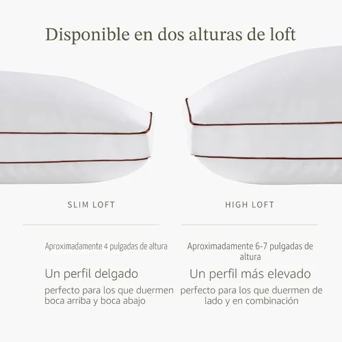 Vista 4 de Almohada de Látex Saatva - Altura Estándar (4" - 5") - Almohada Hipoalergénica con Núcleo de Látex Triturado - Transpirable - Funda de Algodón