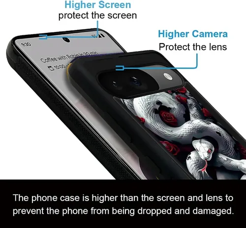 Vista 1336 de Compatible con Google Pixel 4A 5G Mobile Case Creative Acrylic Panel trasero Silicona Protección Grip especialmente diseñado para Google Pixel 4A 5G