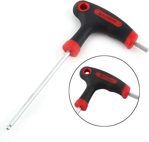 Vista 5 de Dioche Llave hexagonal, multiusos, fácil de transportar, llave hexagonal de pedal, herramienta multifuncional, llaves de llave de mango largo