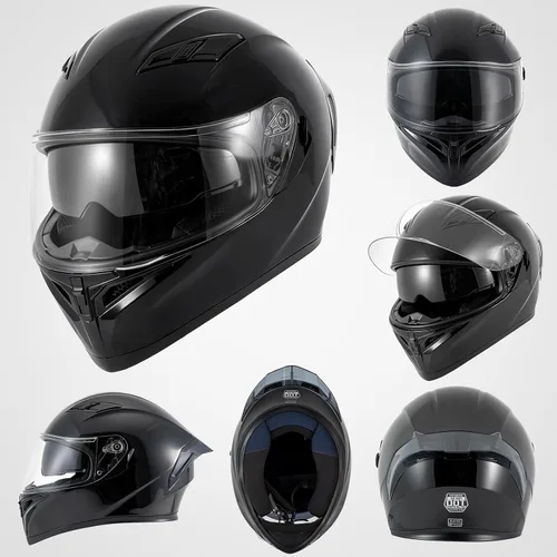 Vista 8 de SPARK Casco de motocicleta de cara completa para adultos, aprobado por DOT, ligero y ventilado, doble visera para hombres y mujeres, motos de nieve