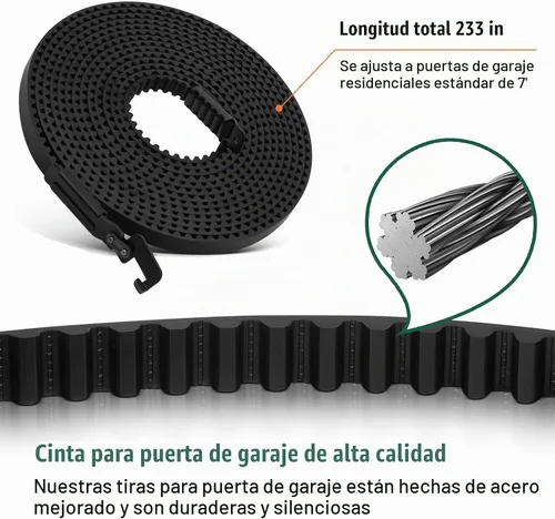 Vista 6 de 41A3589-3 - Cinturón de apertura de puerta de garaje para puerta de garaje de 7 pies compatible con Lift-Master, Chamberlain, Craftsman, abridor