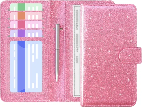 Vista 10 de ACdream Funda para chequera, cartera de cuero con bloqueo RFID *Verde Agave