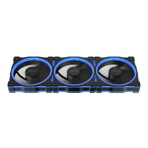 Vista 9 de ASUS Prime MR120 ARGB Fan Negro Paquete Triple, Marco Extra Grueso de 28mm, Silencioso, Enfriamiento de Alto Rendimiento con Control PWM, 20 LEDs
