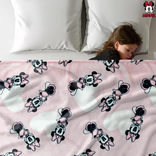 Vista 3 de Manta de Minnie Mouse Manta para arreglar de Minnie Mouse Manta para bebé de Minnie Mouse de felpa suave y forro polar Alfombra de 30" x 40