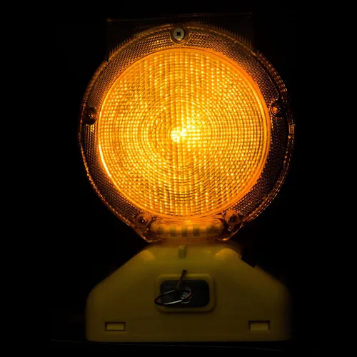 Vista 7 de BLIGHT-ST - Luces de advertencia LED ámbar recargables solares de barricada Señal de tráfico intermitente de visibilidad de 2 lados, tipo A/C