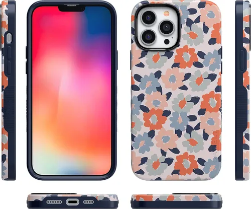 Vista 9 de Casely Funda para iPhone 13 Pro Campo de flores Floral pastel Diseño protector audaz Compatible con MagSafe