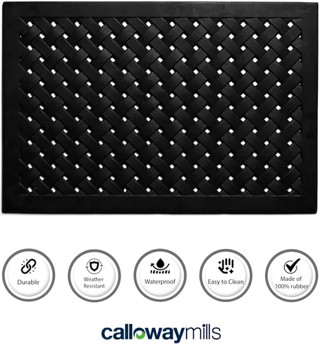 Vista 5 de Calloway Mills 900072448 Hampton Weave - Felpudo de goma, 24 x 48 pulgadas