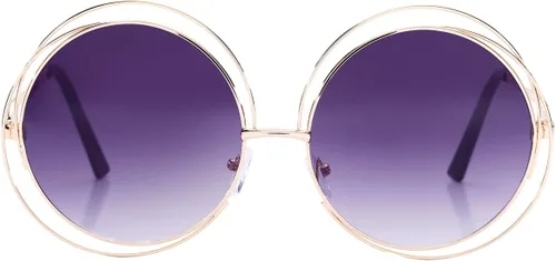 Vista 3 de Pro Acme Gafas de sol redondas de gran tamaño con marco de alambre de metal para mujer