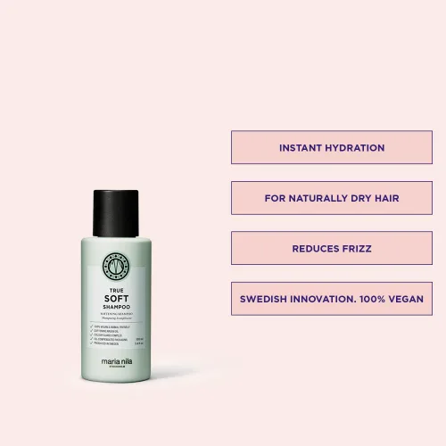 Vista 2 de Maria Nila True Soft, Moisturizing Shampoo For Dry Brittle Hair, Argan Oil Remoisturises & Reduces Frizz, 100% Vegan & Sulfate/Paraben free