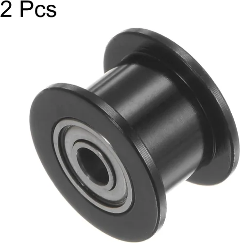 Vista 3 de HARFINGTON 2 piezas 2GT Polea tensora de 0.118 in de diámetro de 0.512 in de diámetro. Correa dentada de aluminio sin dientes para cinturón de 0.236